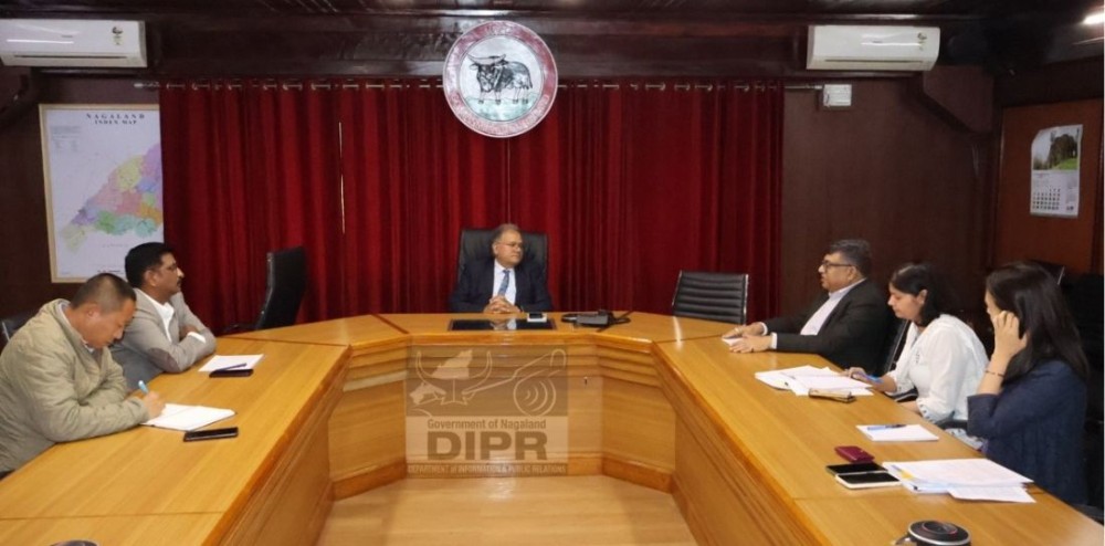 Review meeting with Japan International Cooperation Agency (JICA) officials and Chief Secretary of Nagaland, Dr J Alam, IAS in Kohima on May 15. (DIPR Photo)